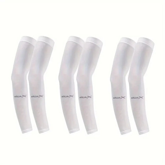 Conjunto de 3 mangas de proteção solar para homens e mulheres, mangas de seda gelada para ciclismo ao ar livre.